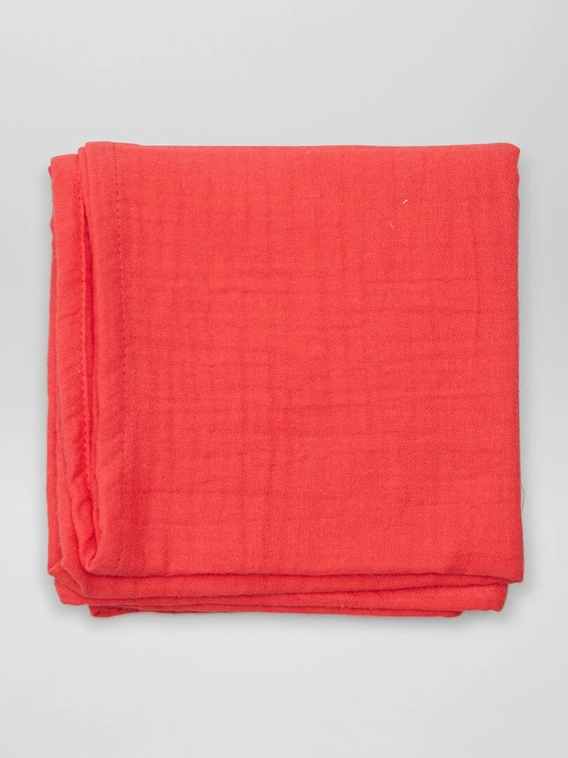 Lot de 3 langes en gaze de coton   Blanc/rouge/rose