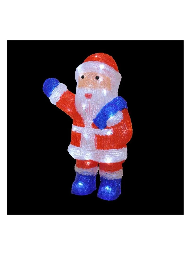 Pere Noel saluant lumineux 40 Led Blanc