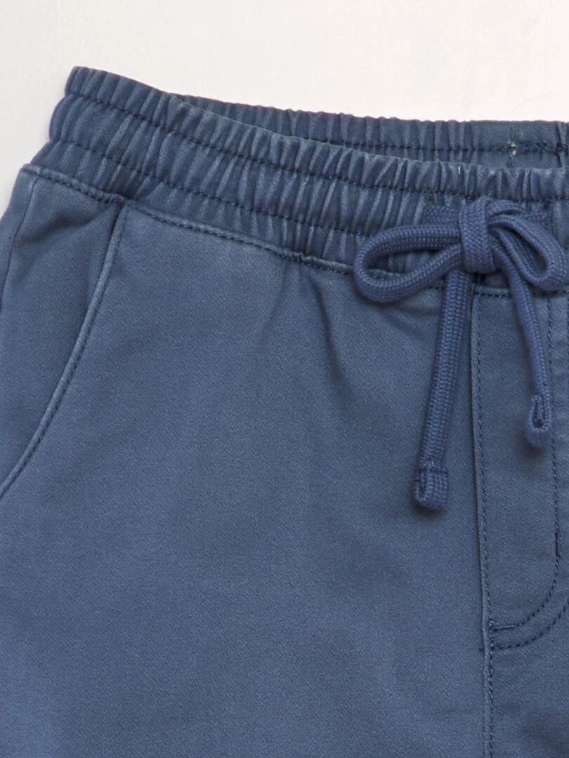 Bermuda à taille élastiquée   Bleu