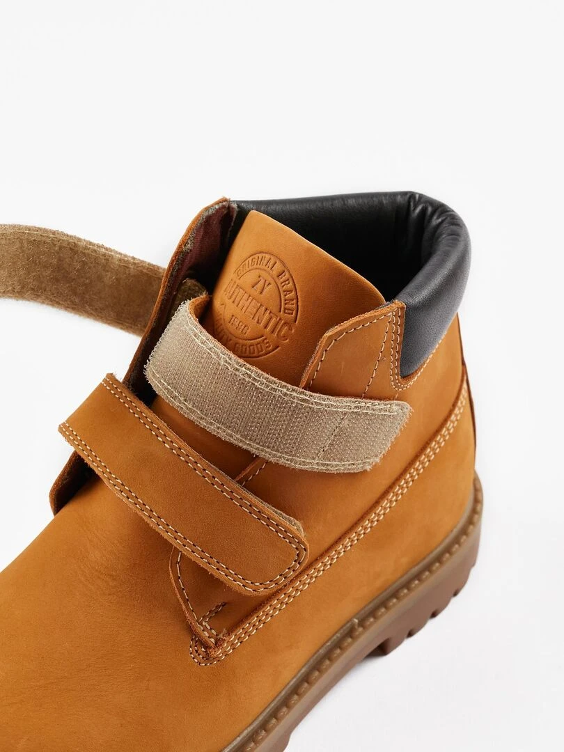 Bottes avec Fermetures à Scratch pour Garçon   ROYALS OFF DUTY   Beige foncé