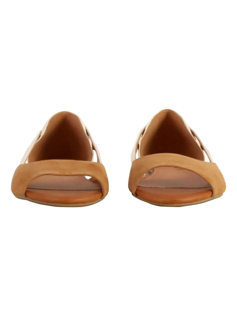 Sandale Plate Cuir Emilie Karston Luciane   Marron