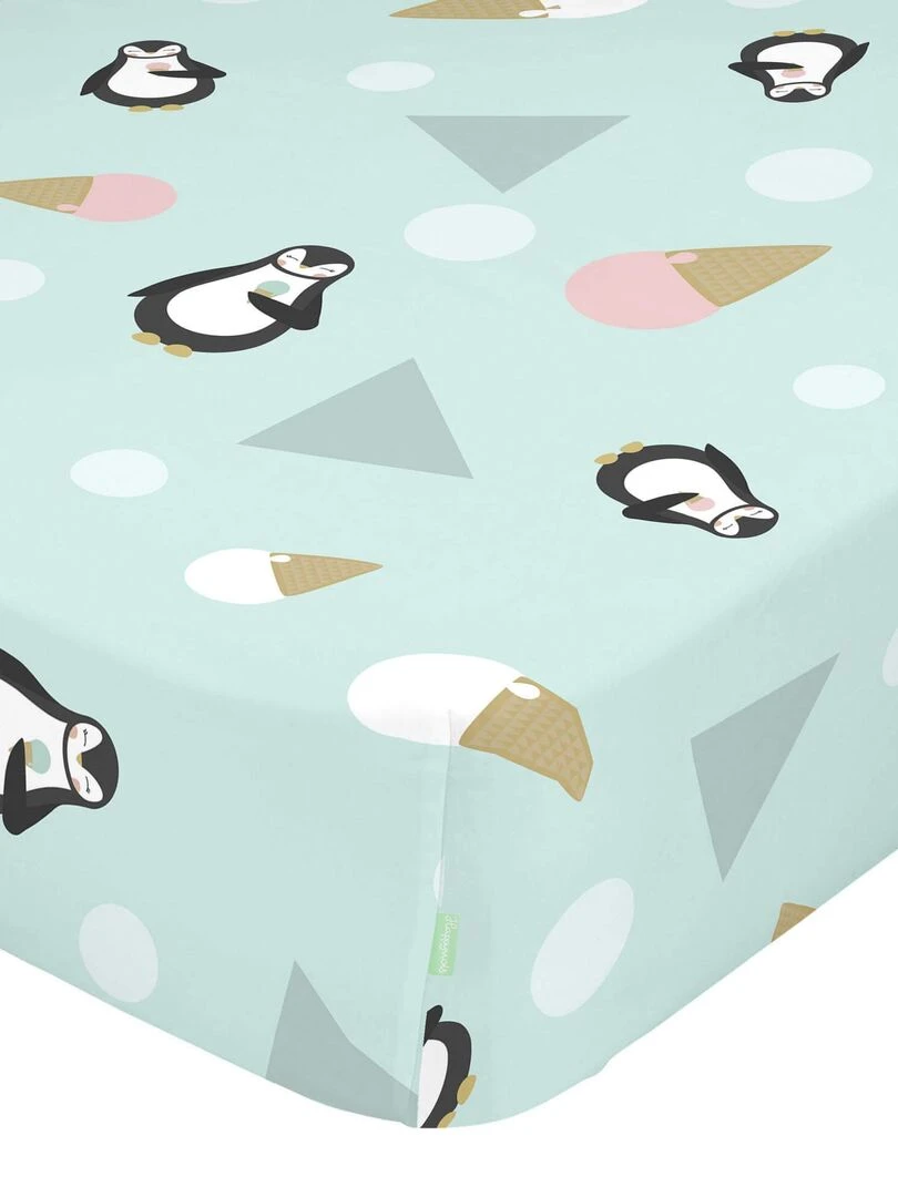 Drap housse Skymo day "Happyfriday" Blanc