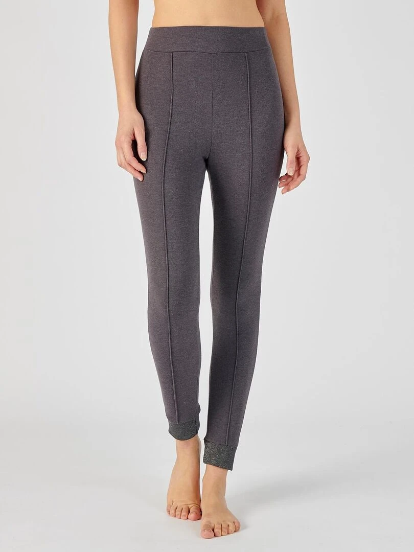 Caleçon long femme molleton gratté Thermolactyl Sensitive Damart Gris foncé