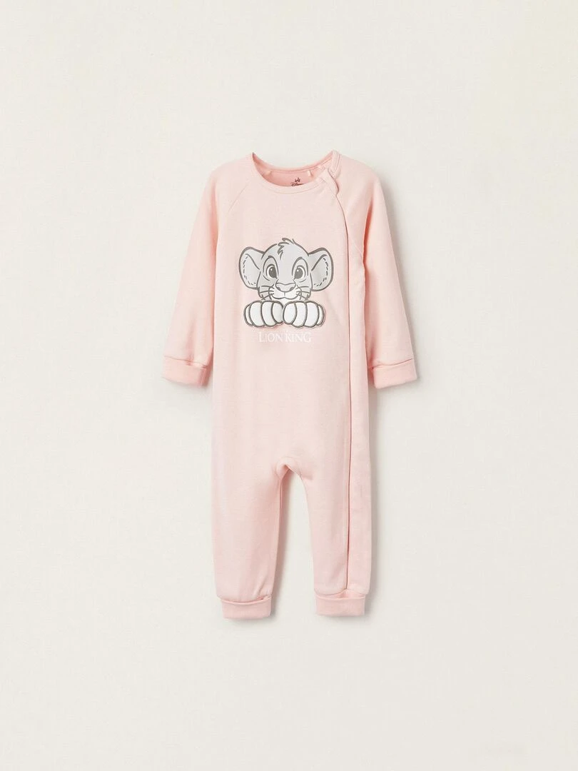 Grenouillère en coton avec des pattes en 3D pour bébé fille 'Lion King' DISNEY CLASSICS Rose