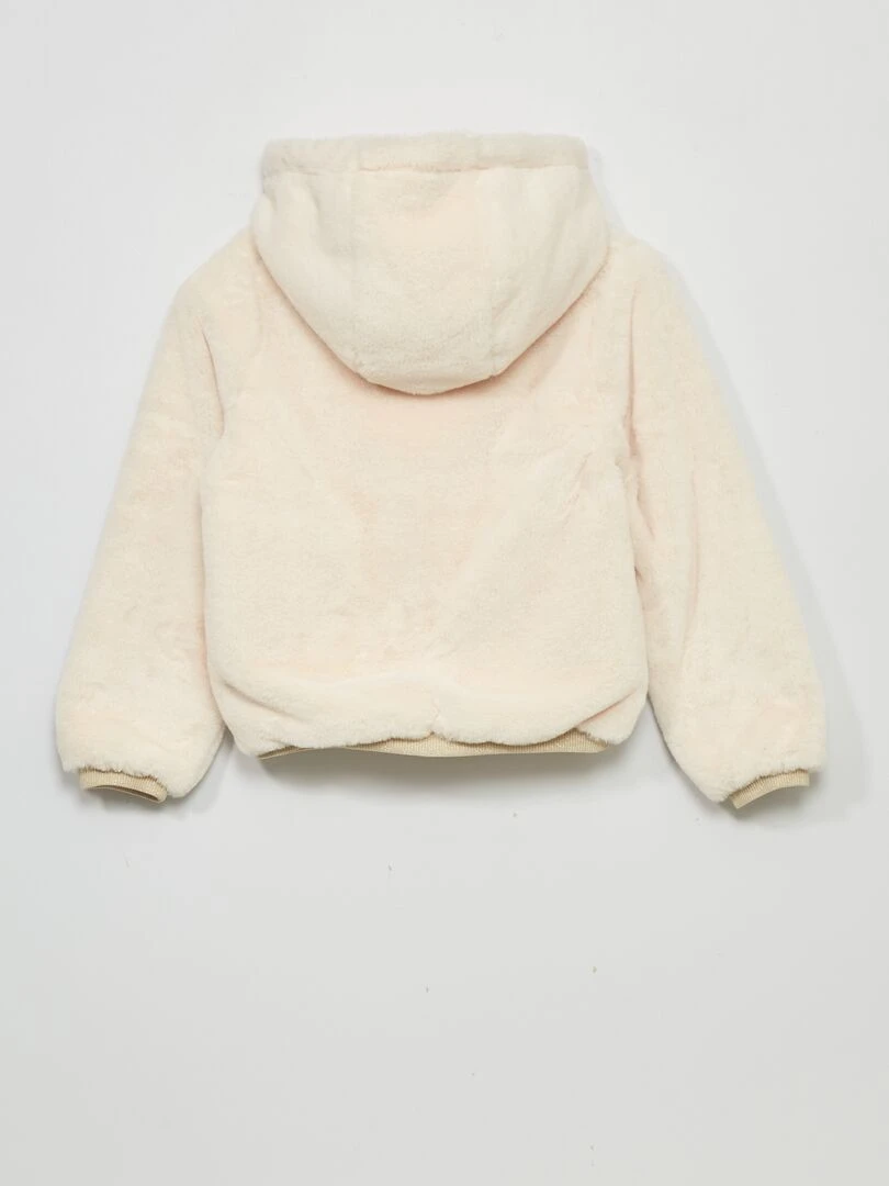 Manteau effet fourrure   Beige