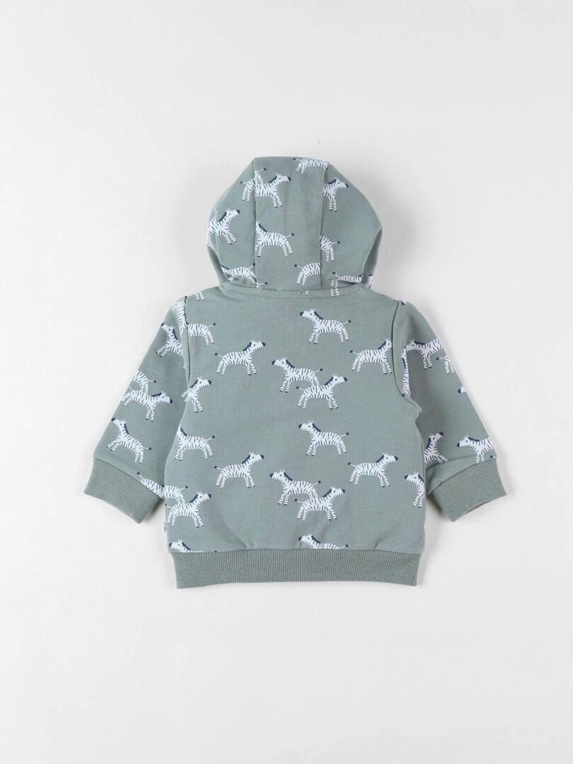 Sweat à capuche imprimés zèbres  eucalyptus   Noukie's   Vert