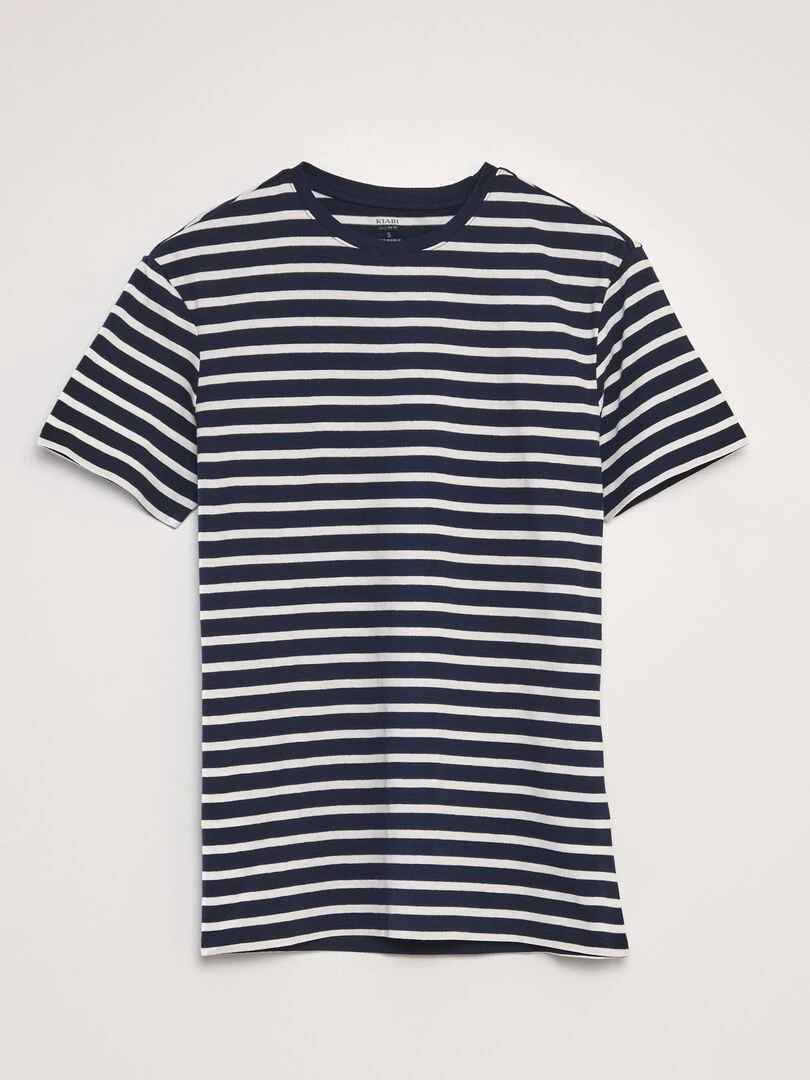 T shirt marinière en coton Bleu/blanc