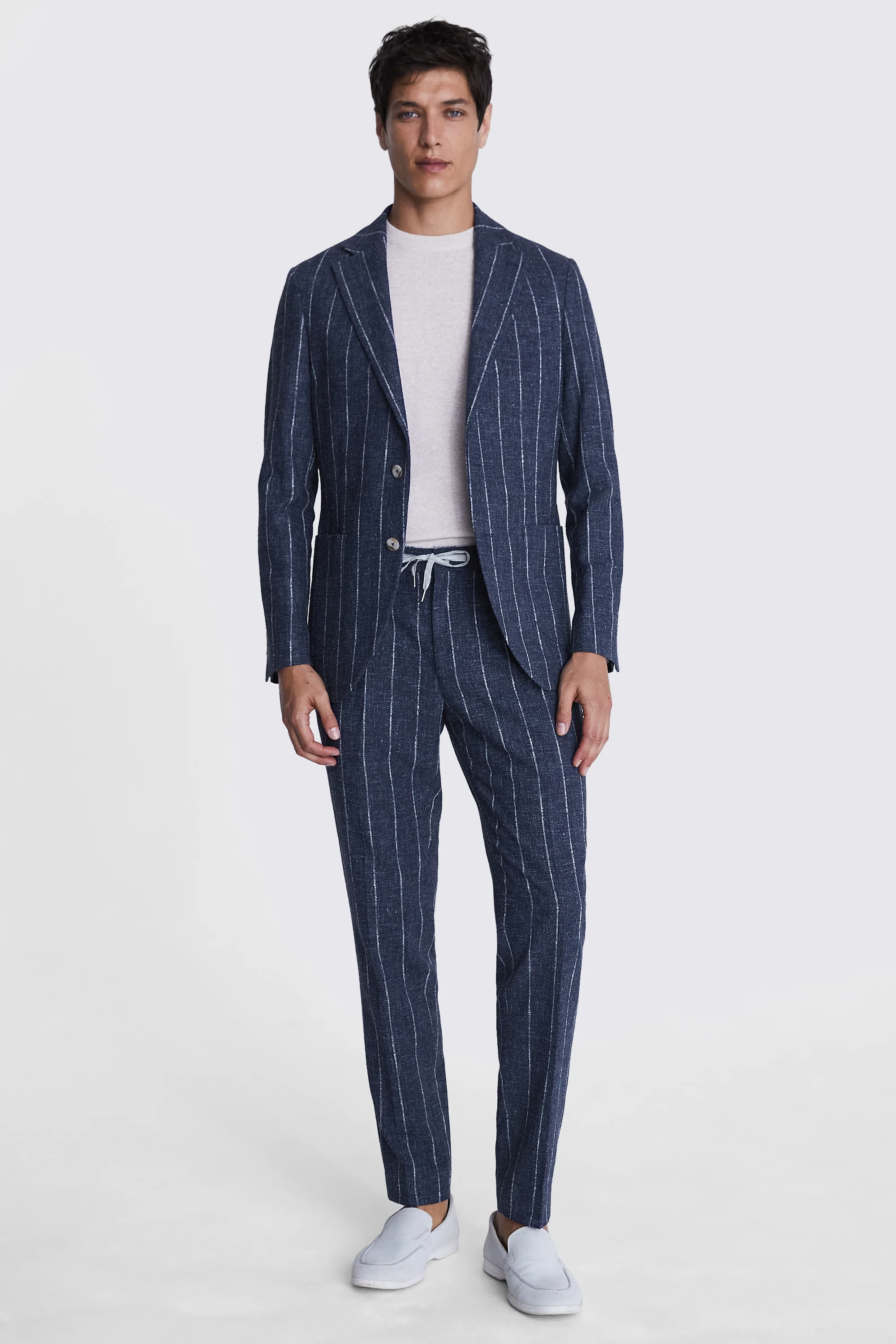 Slim Fit Navy Check Jacket   Buy Online at Moss
