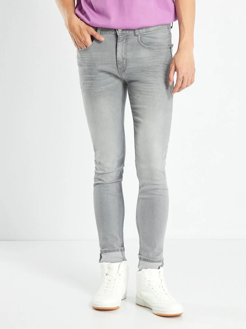 Jean skinny à 5 poches gris