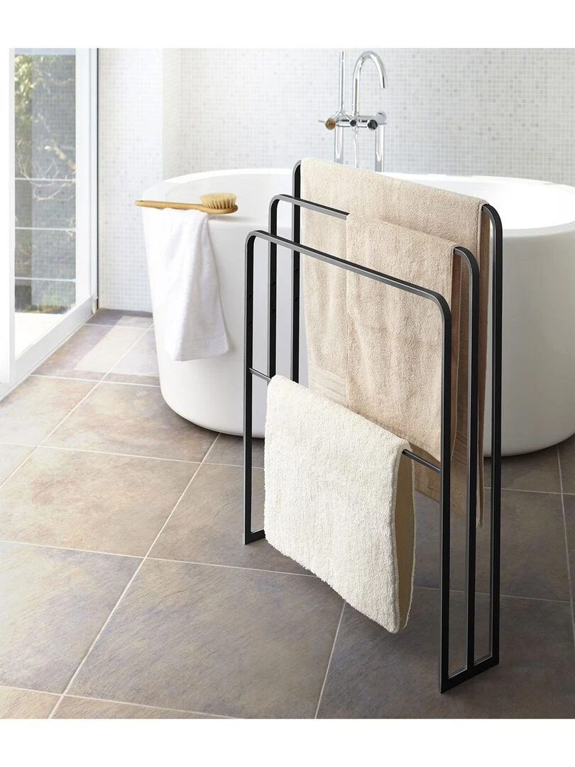 Porte Serviettes À 4 Barres L70 Cm Noir