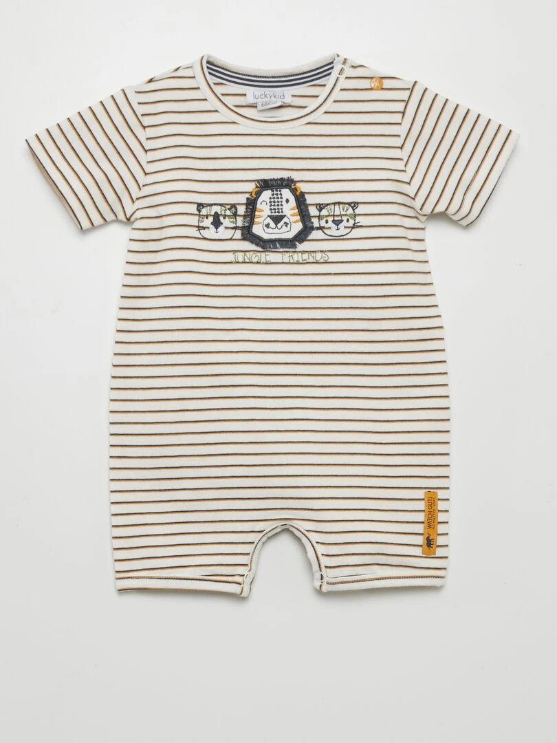 Barboteuse rayée Beige