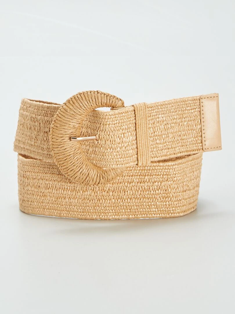 Ceinture effet paille Marron