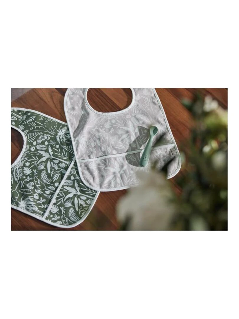 Bavoir Imperméable Botanical Vert Feuille (2pcs)   Jollein   Vert