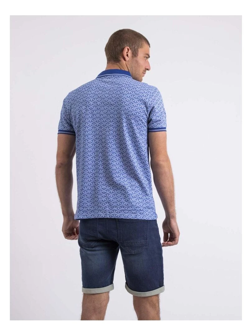 Polo manches courtes motifs PARIBAL Bleu