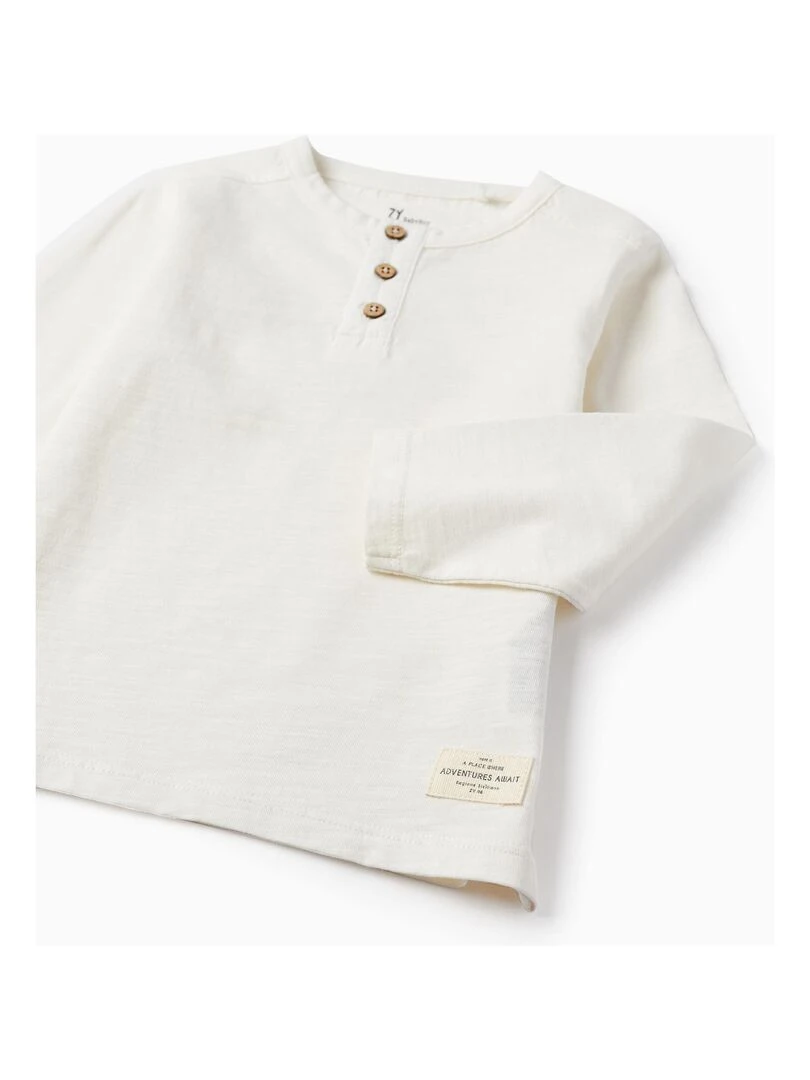 T shirt en coton pour bébé garçon manches longues SICILIAN DAYS   Blanc