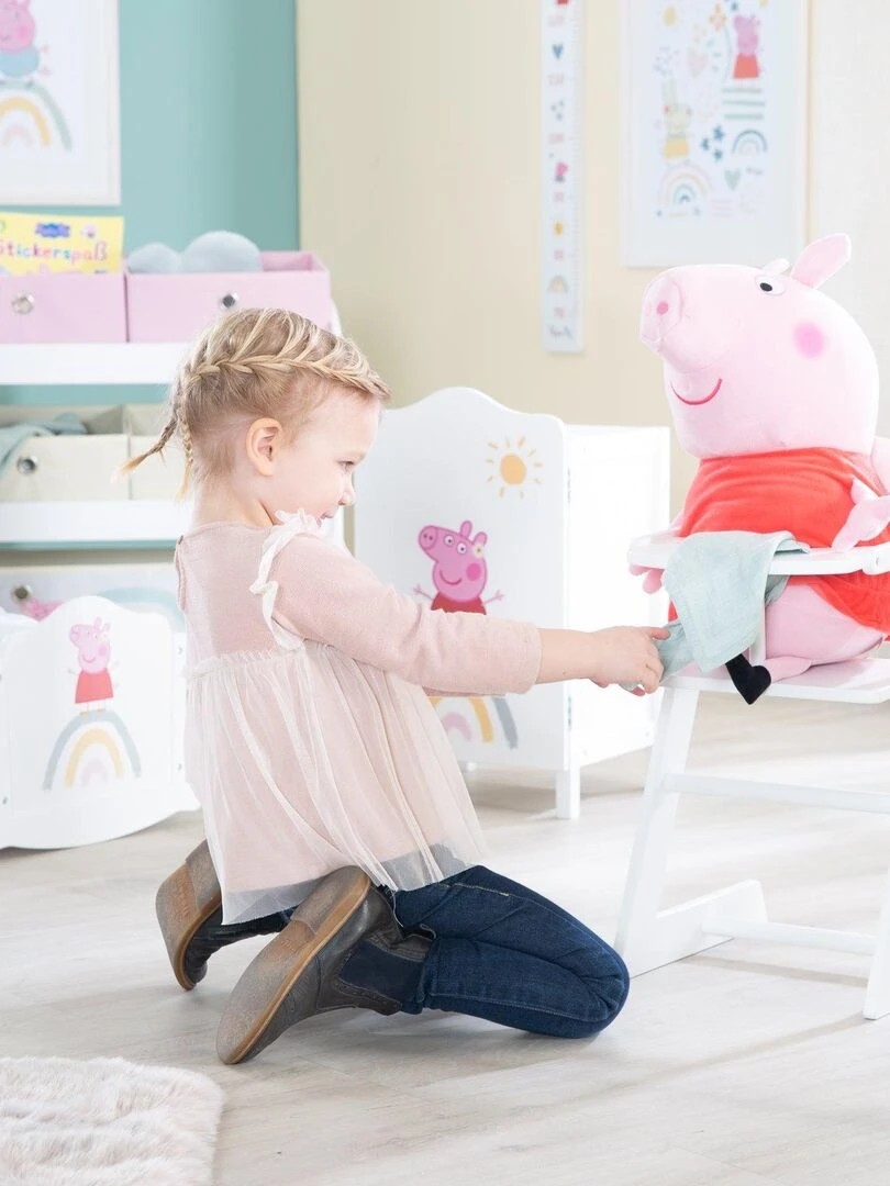 ROBA Chaise Haute et Coussin pour Poupées 'Peppa Pig' en Bois Motif Truie N/A