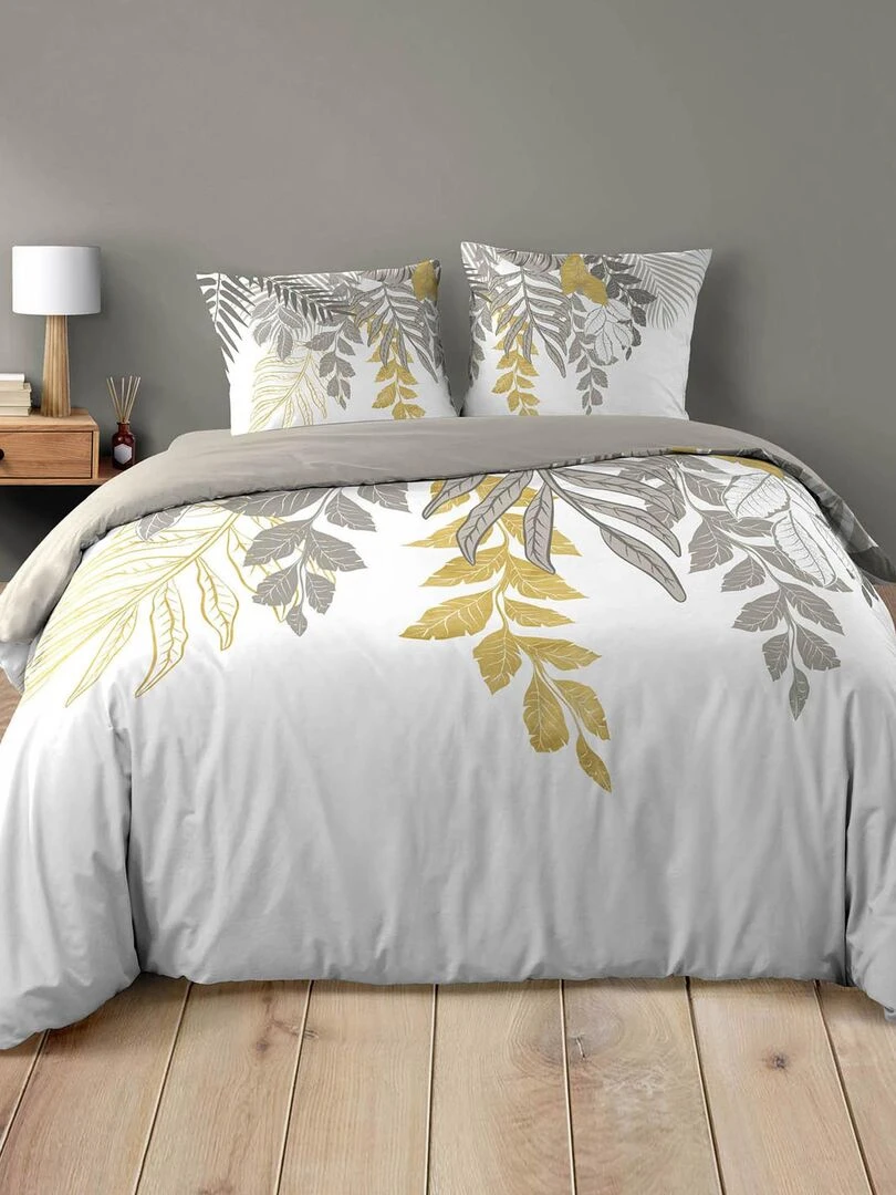 Housse couette + taies 220 x 240 cm Orlana Blanc