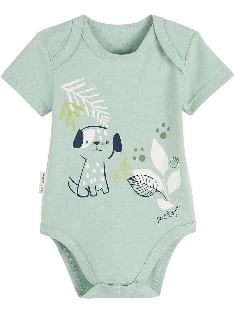 Lot de 2 bodies bébé manches courtes Elliot   Vert