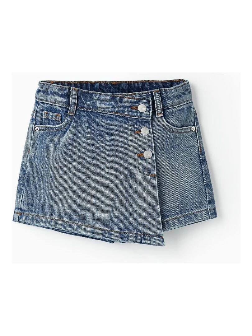Jupe short en jean en coton pour fille THE WAVE TRIBE Bleu