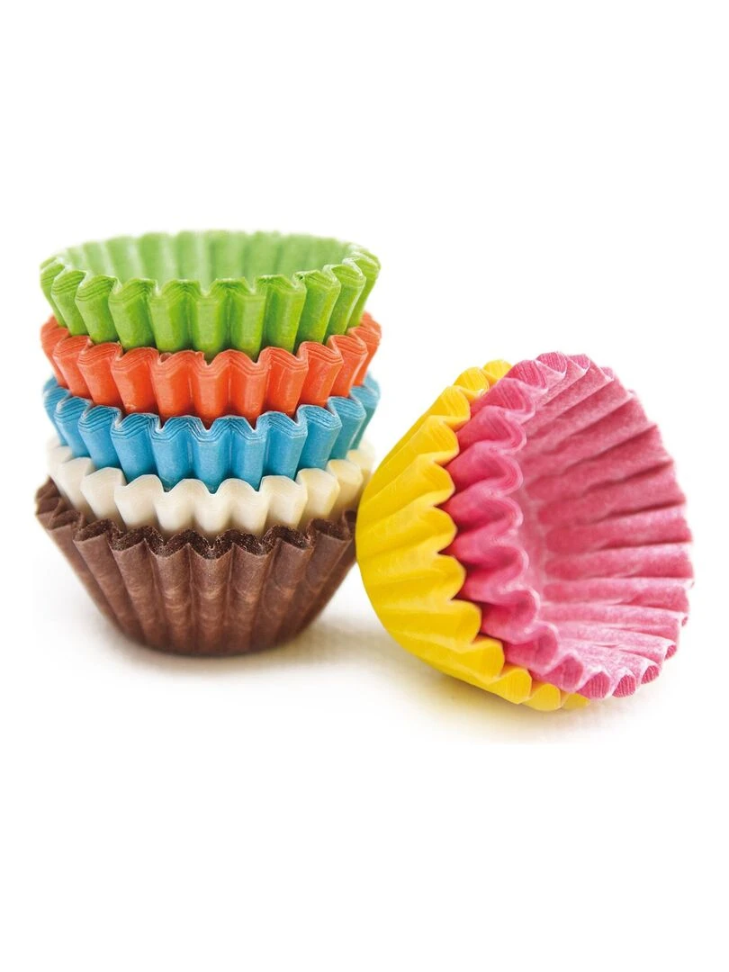 80 mini caissettes à cupcakes Multicolore