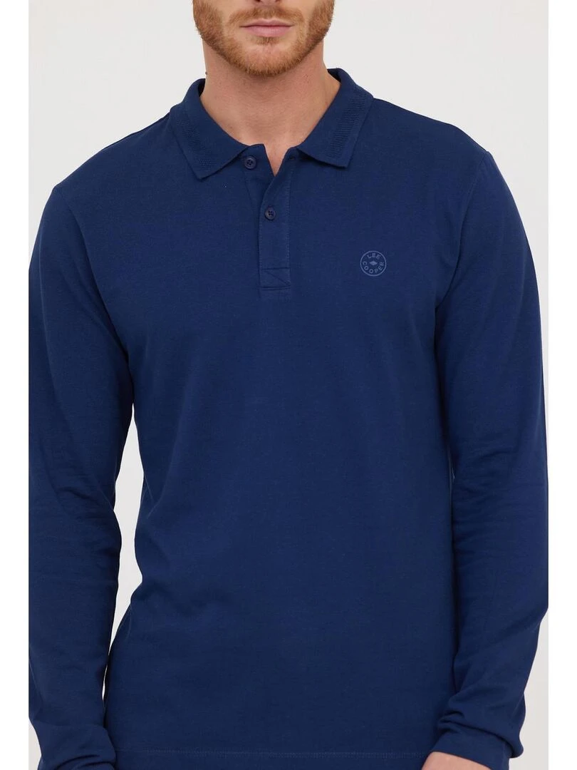 Lee Cooper   Polo manches longues coton regular BAKO   Bleu marine