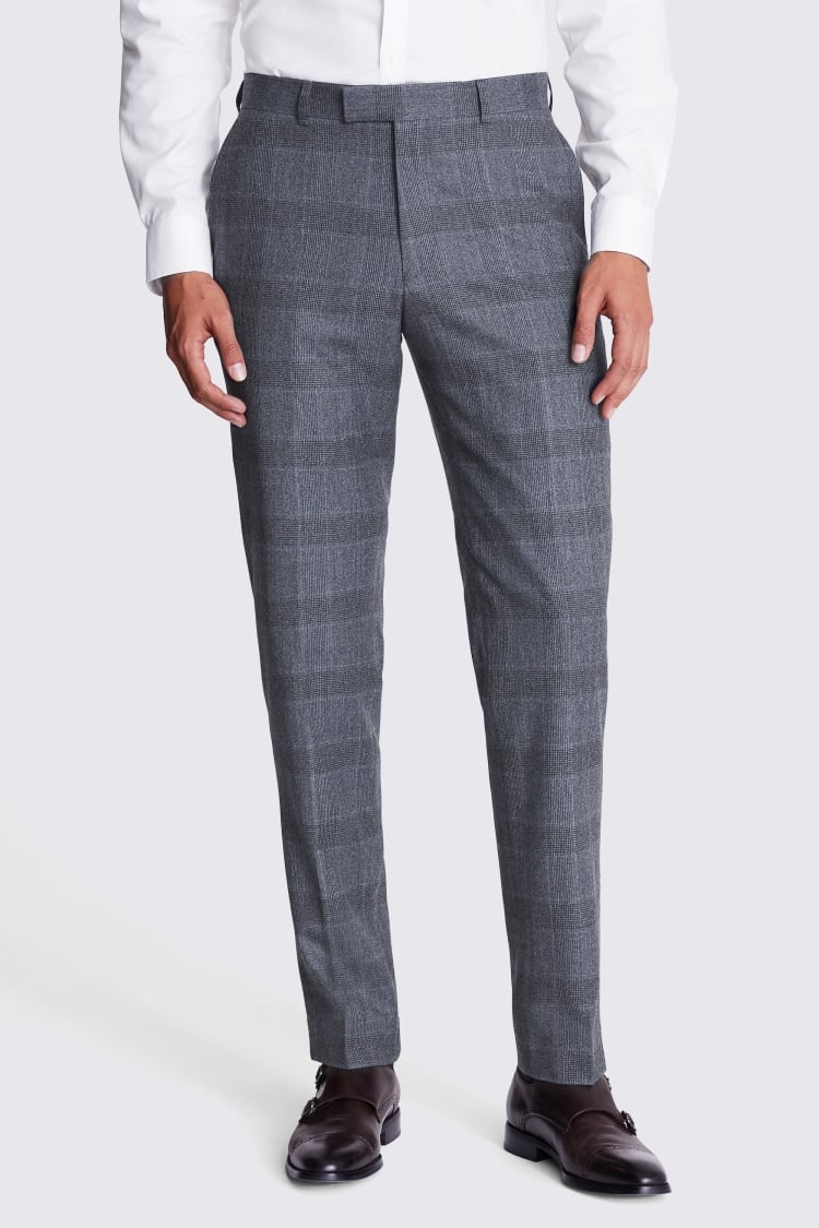 Italian Slim Fit Grey Check Jacket    Buy Online at Moss