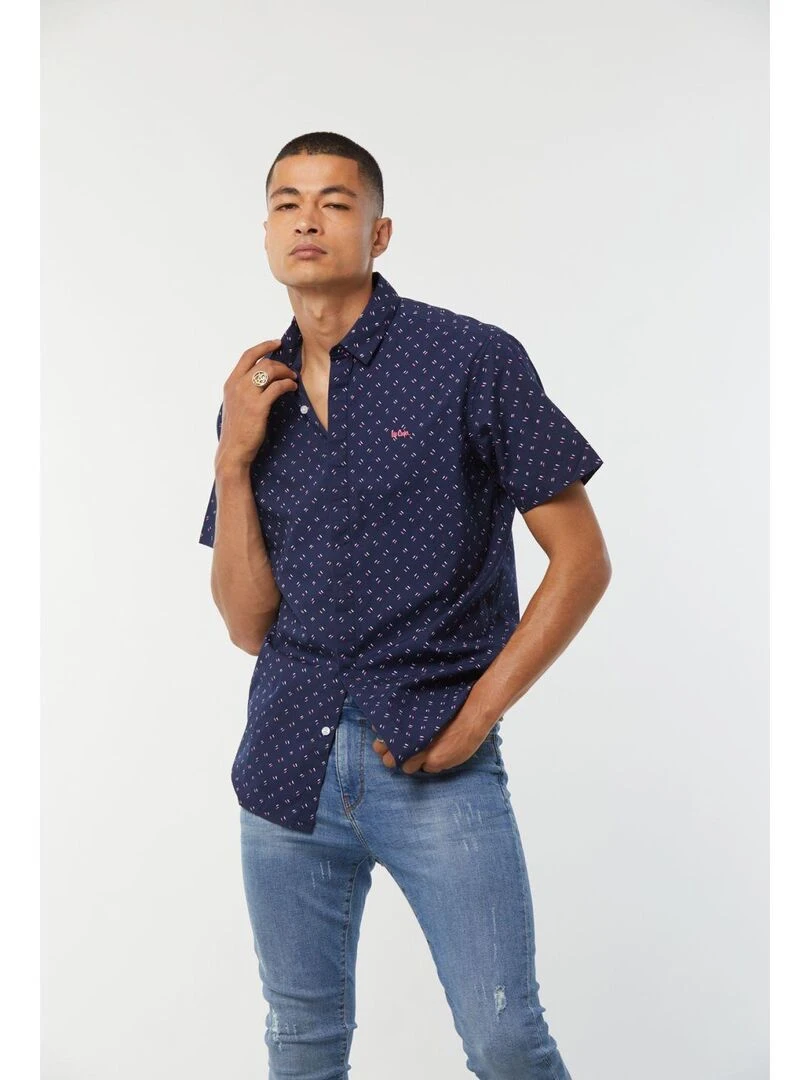 Lee Cooper   Chemise manches courtes coton regular DOCE   Bleu foncé