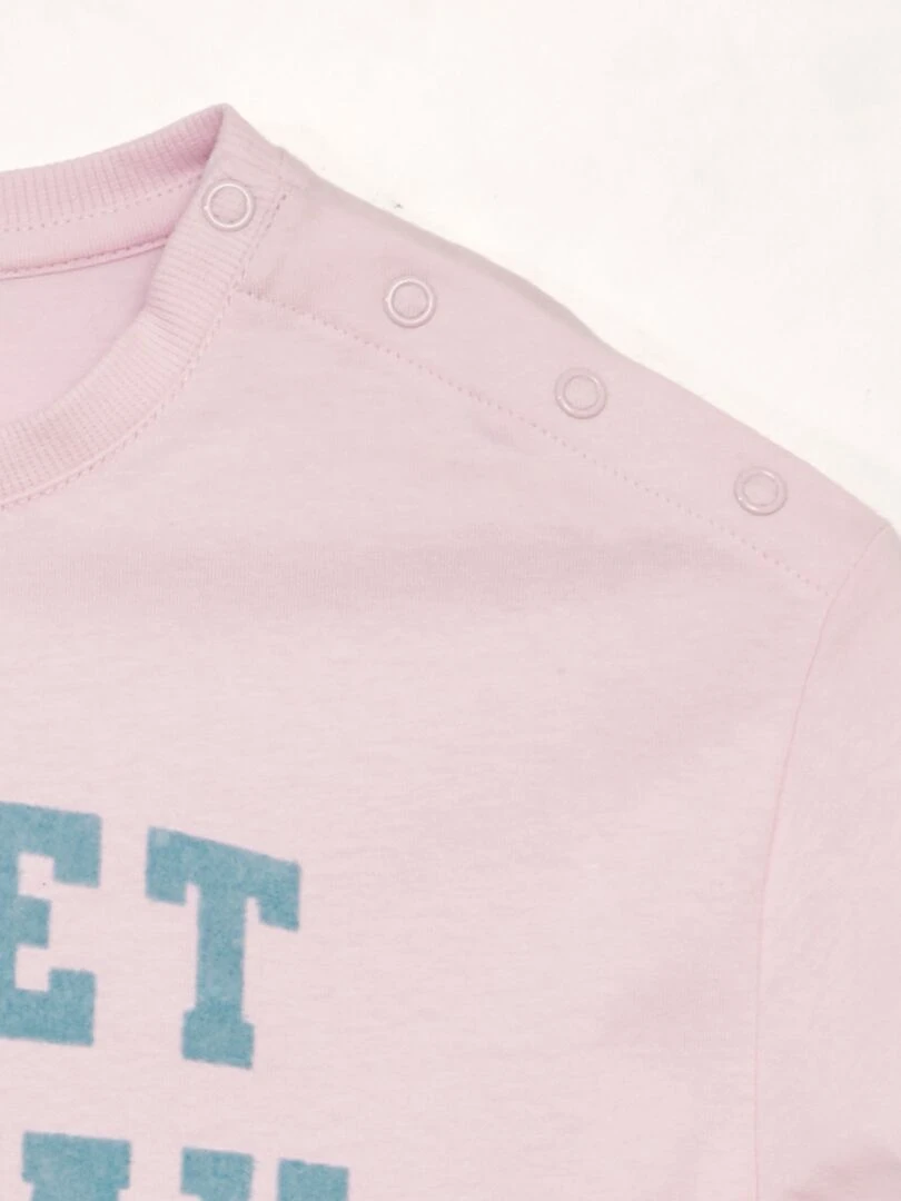 T shirt adaptatif 'Sweet Sunday'   Rose