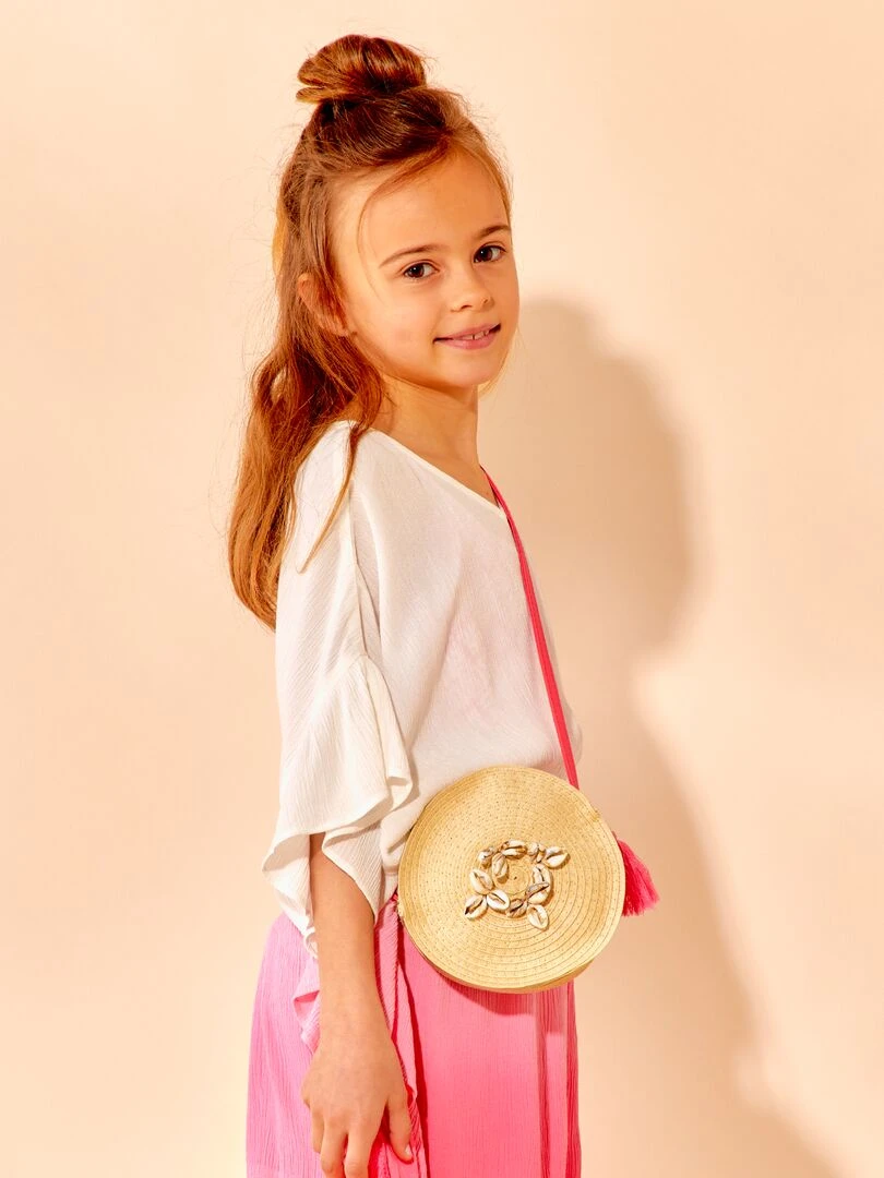 Sac rond à coquillages   Beige