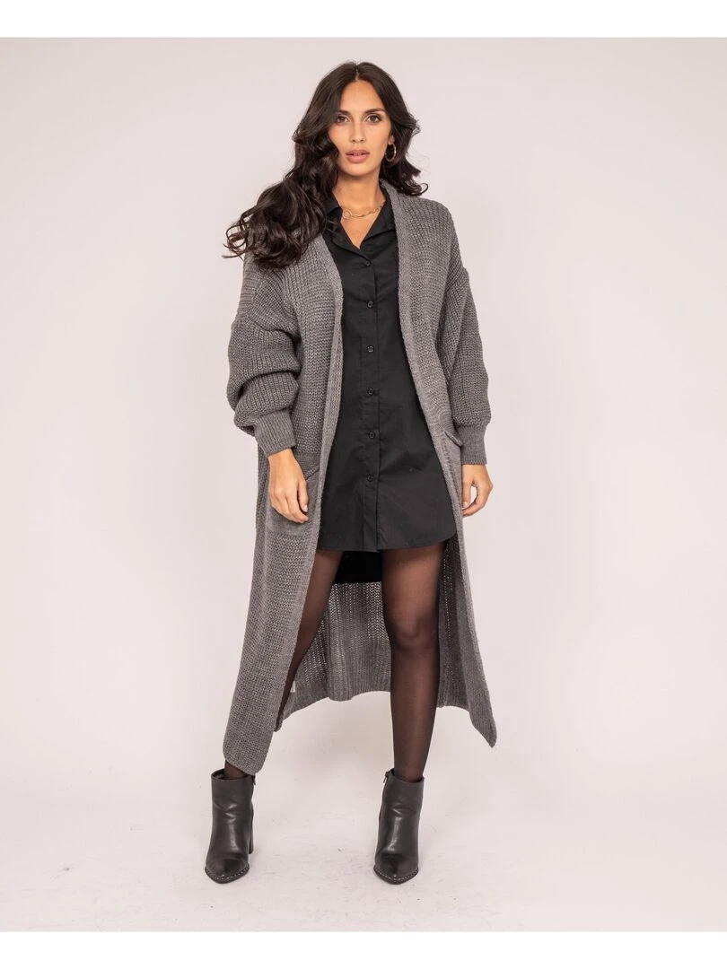 Gilet long ouvert KILIAN Gris