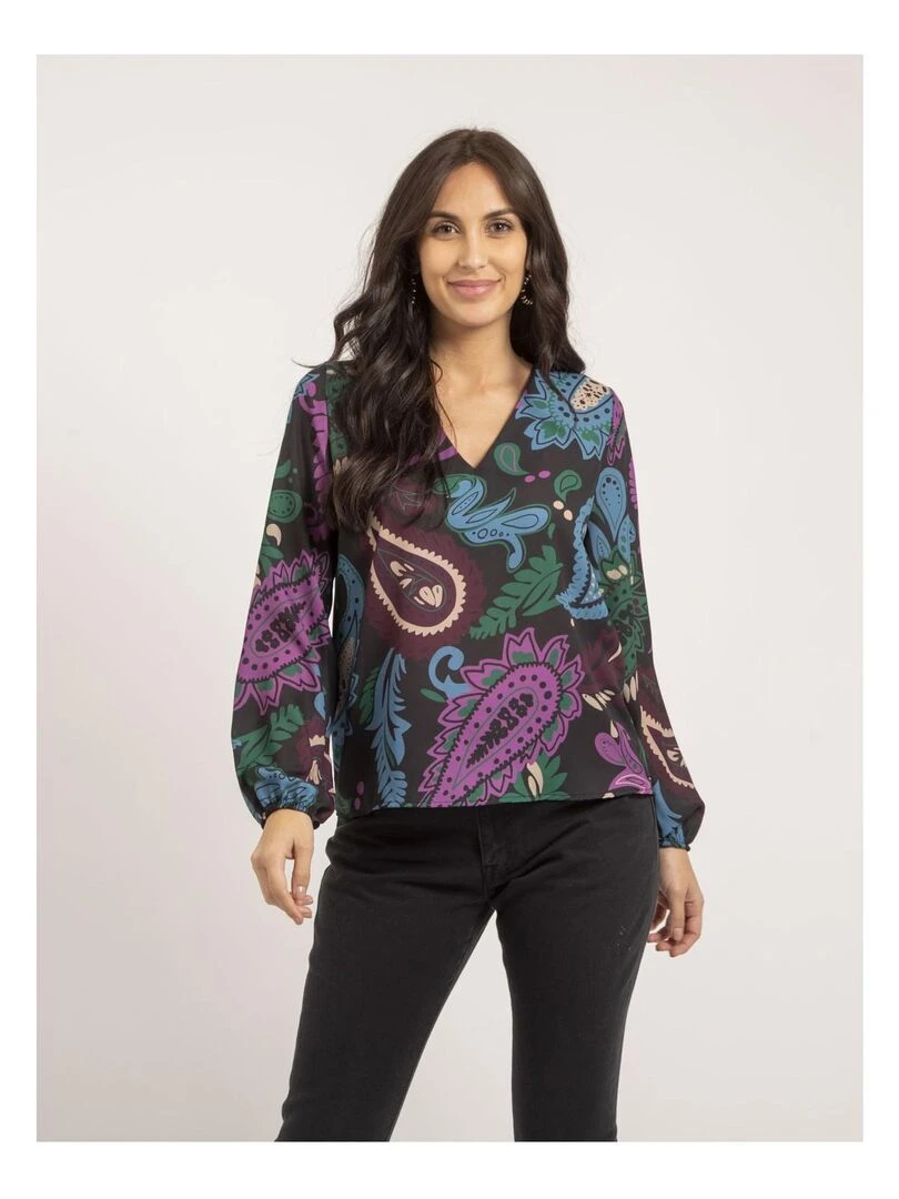 Blouse motifs ONDINE Noir