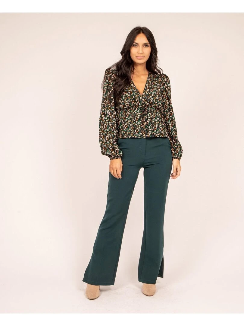 Blouse fluide motifs FERINE   Noir