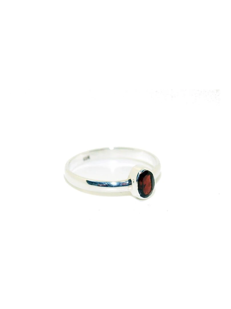 Bague en argent et grenat  Bijoucolor   Rouge