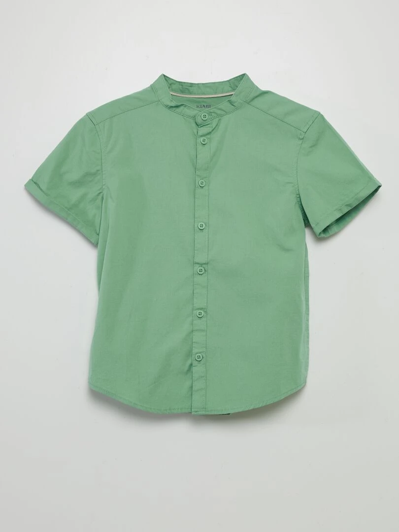 Chemise à col mao Vert