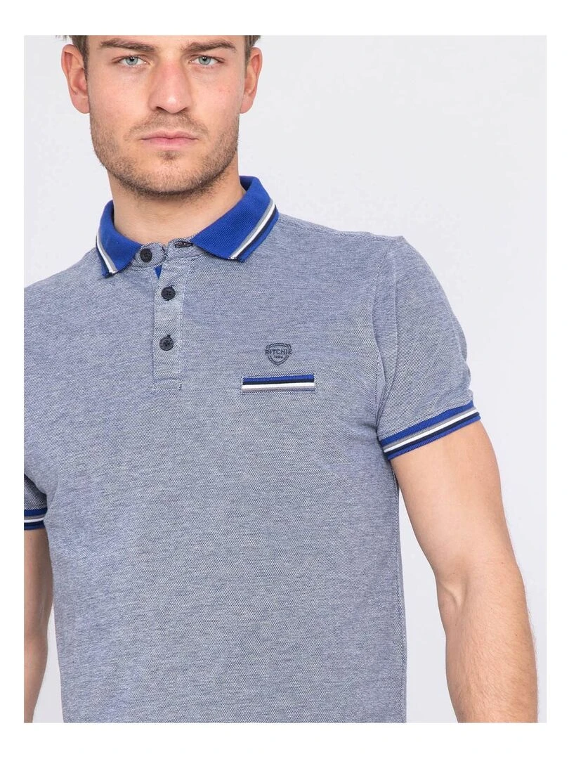 Polo pur coton PIONO   Bleu roi