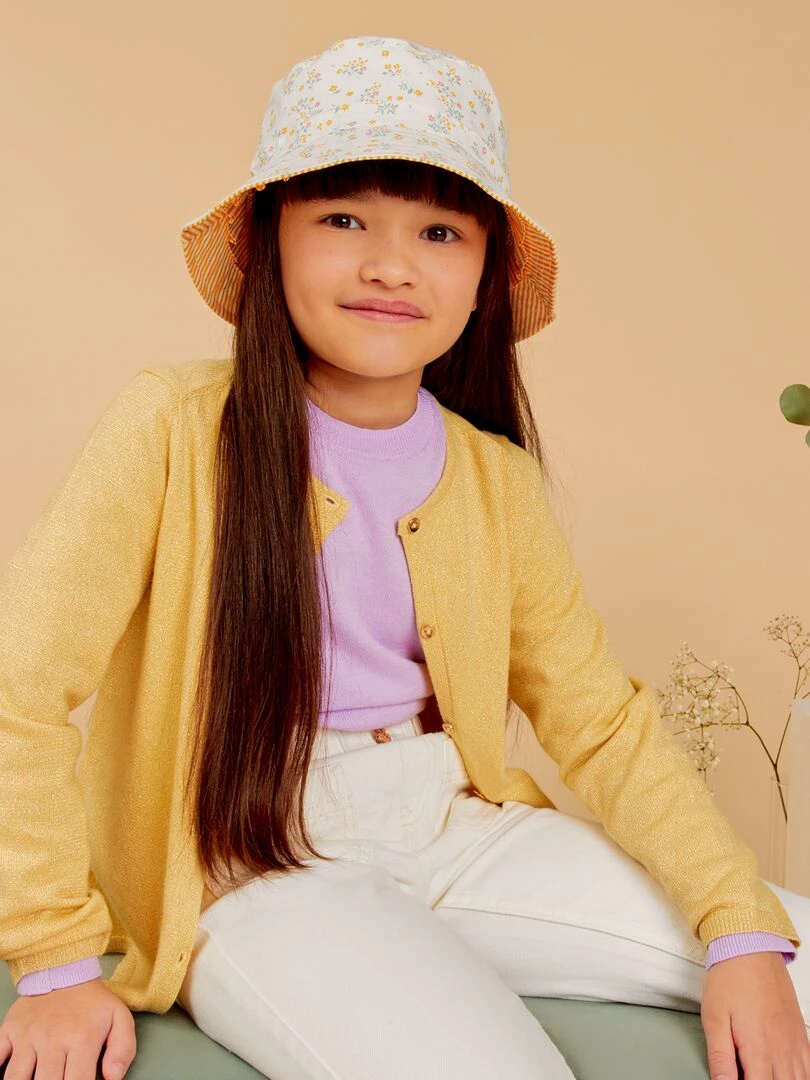 Gilet boutonné fantaisie Jaune
