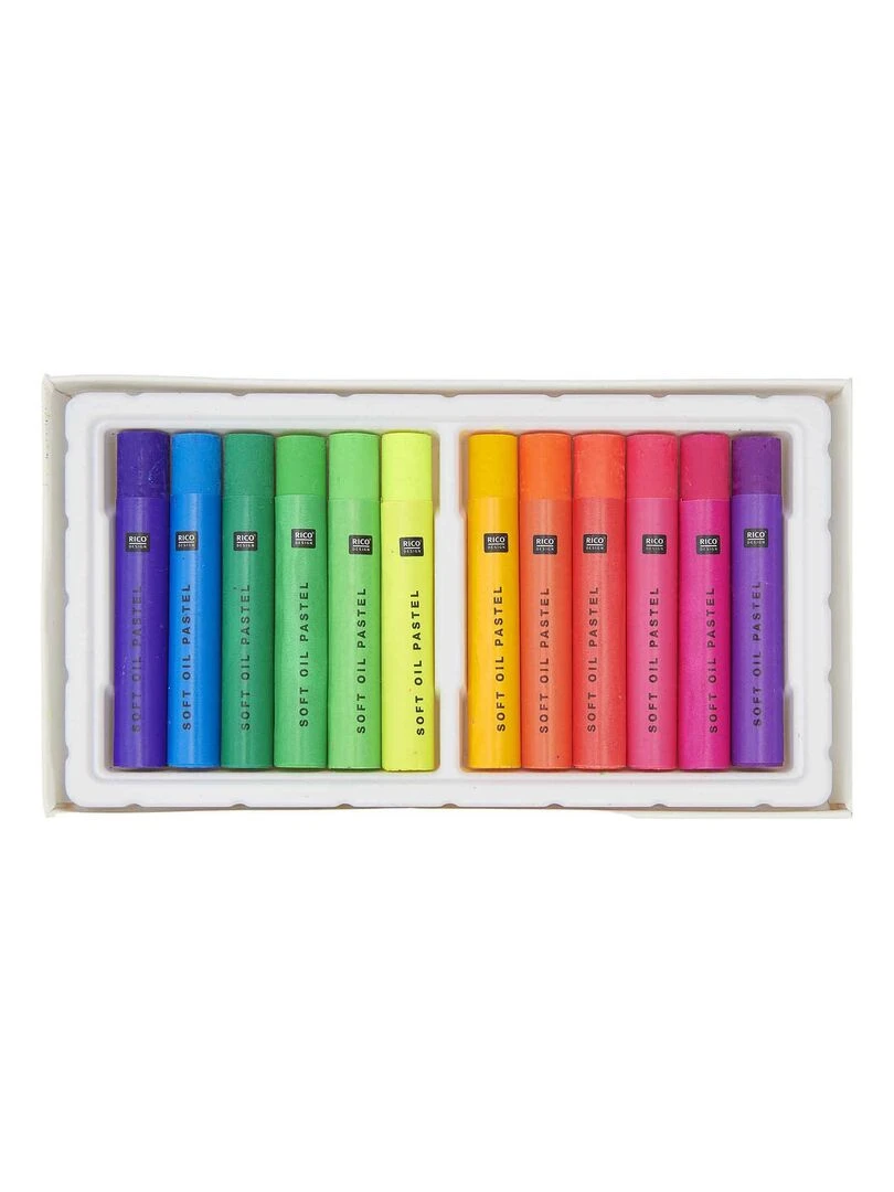 Pastels à l'huile 12 couleurs fluo   N/A