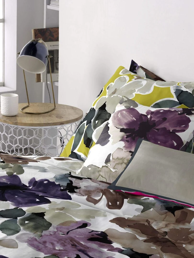 Housse de coussin Sunset garden "Happyfriday" Blanc