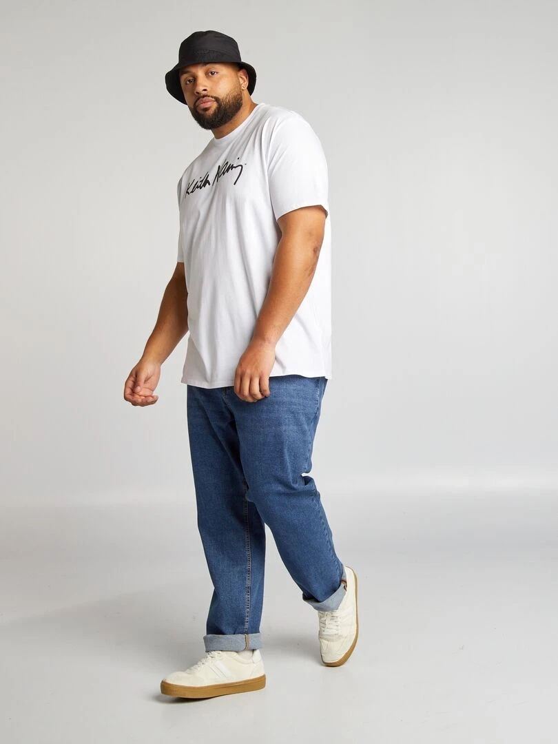 Tee shirt 'Keith Haring' à col rond   noir