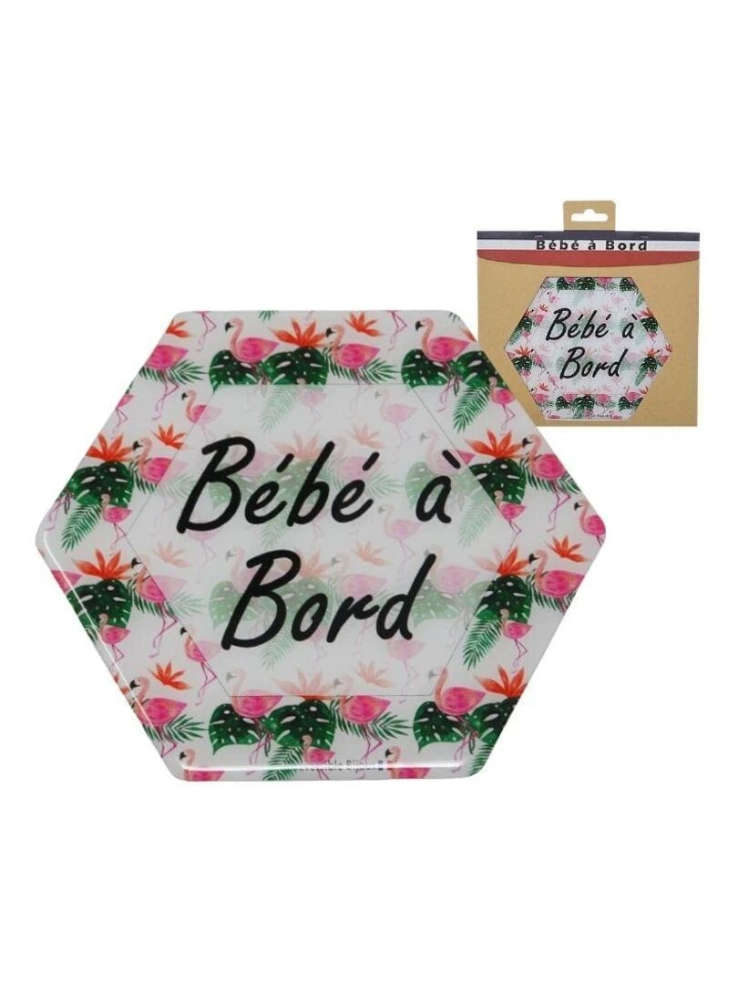 Adhésif / Autocollant bébé à bord Flamants roses Rose
