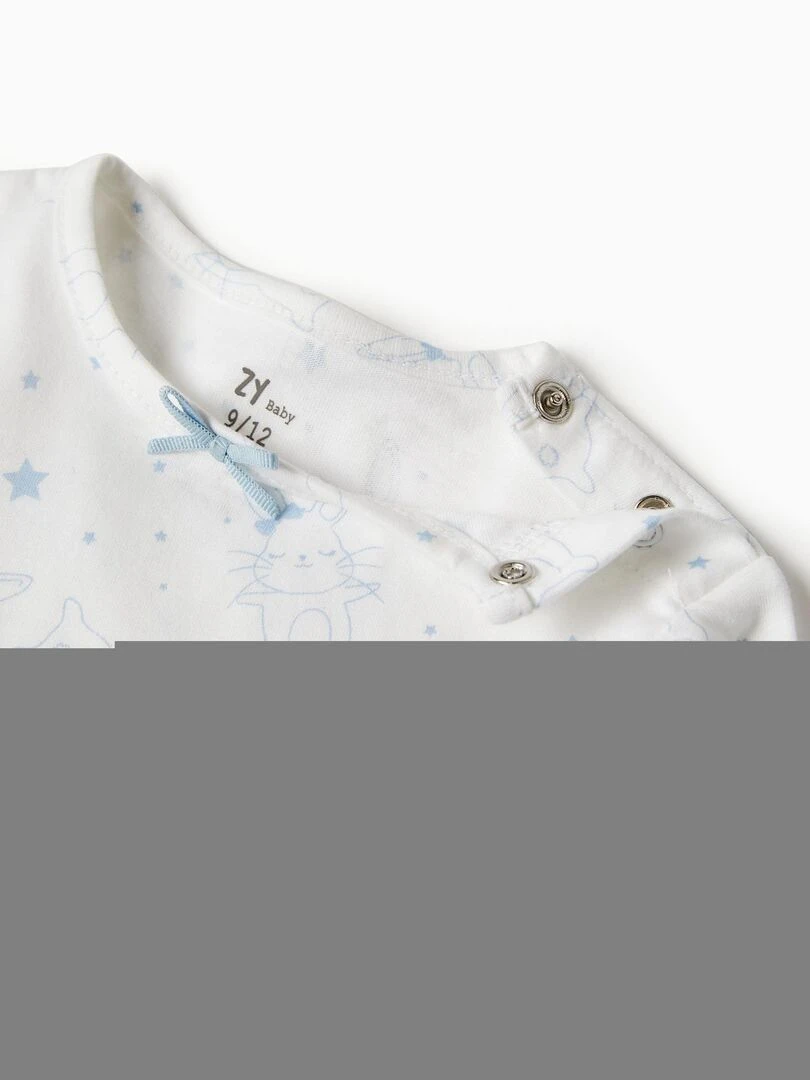 Pyjama en Coton Bébé Fille 'Bunny' manches longues  ESSENTIALS LINE   Bleu clair