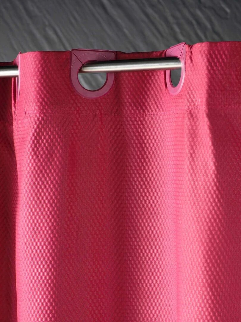 Rideau de douche avec œillets clipsables Rose framboise