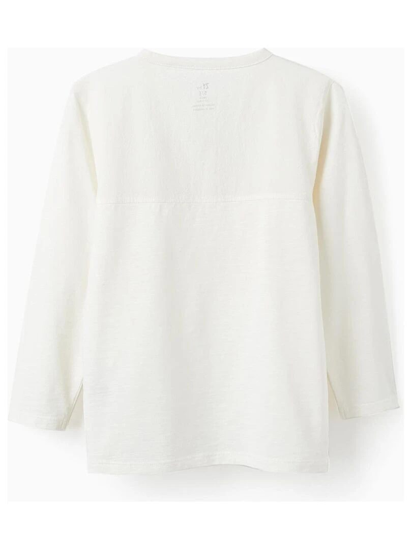 T shirt à manches longues pour garçon manches longues Blanc
