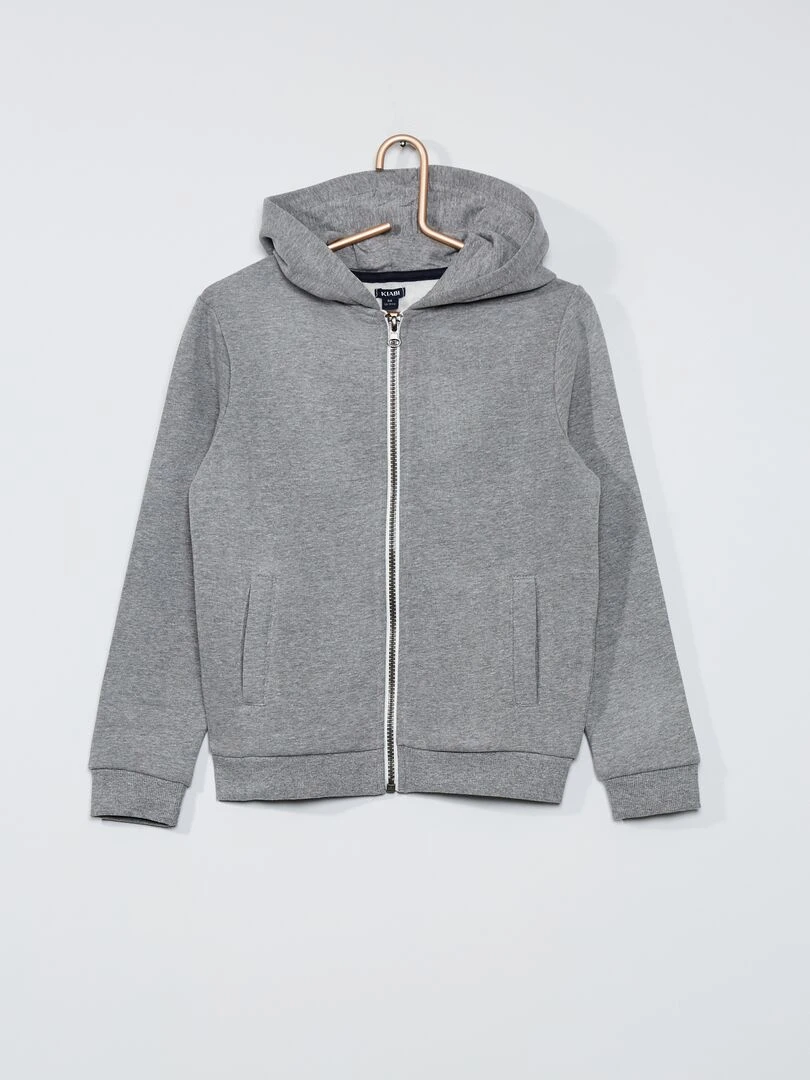 Sweat zippé à capuche   gris