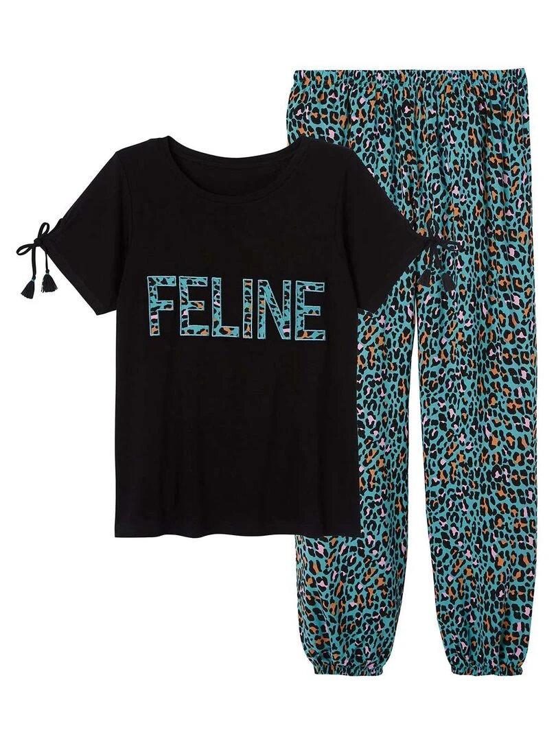 Pyjama Féline Pomm'Poire Bleu