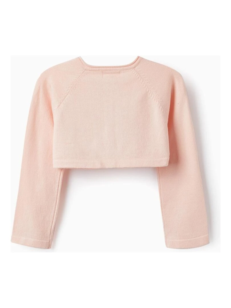 Gilet en Maille Boléro pour Fille CÉRÉMONIE Rose foncé