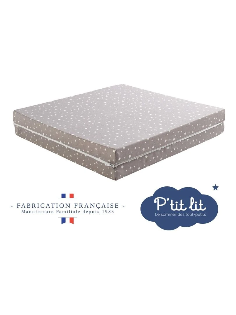 Matelas pliant bébé   60x120x5 cm   Matelas de voyage   Déhoussable   Réversible   Blanc