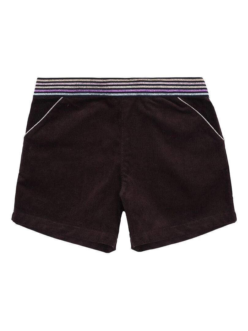 Short Hiver Fille Velours Marron Ceinture à Paillettes POUPETTE 'LA FAUTE A VOLTAIRE' Marron