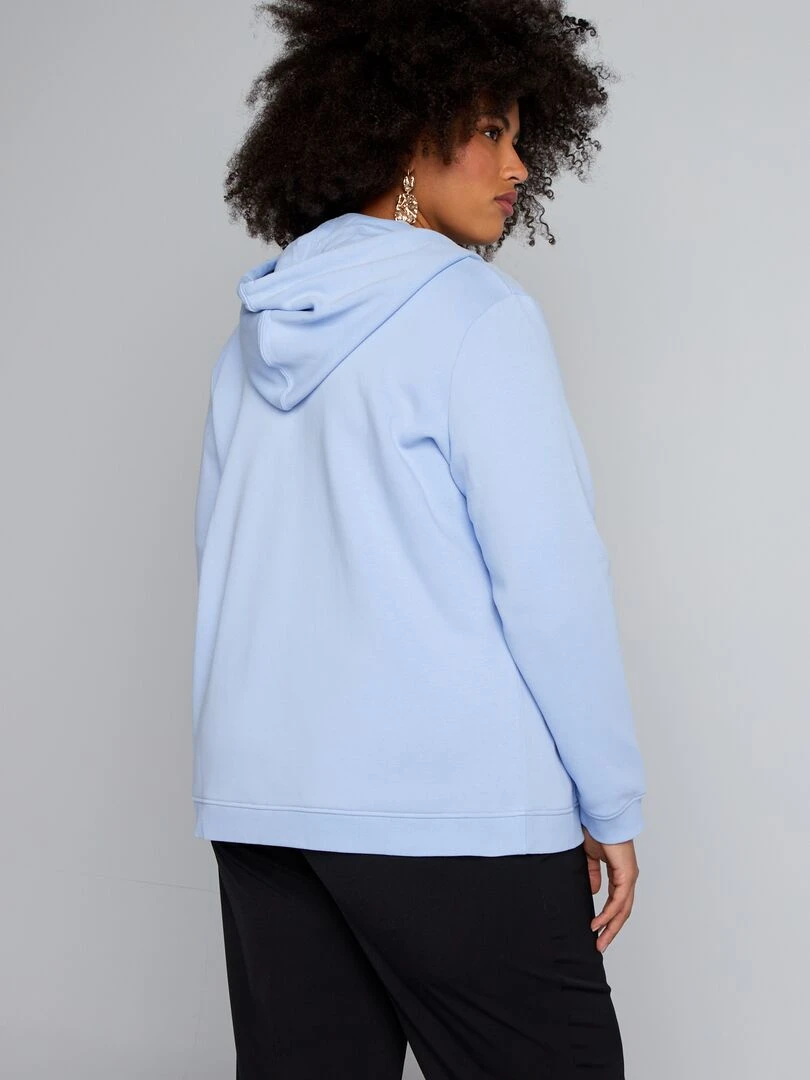 Sweat à capuche en molleton   Bleu