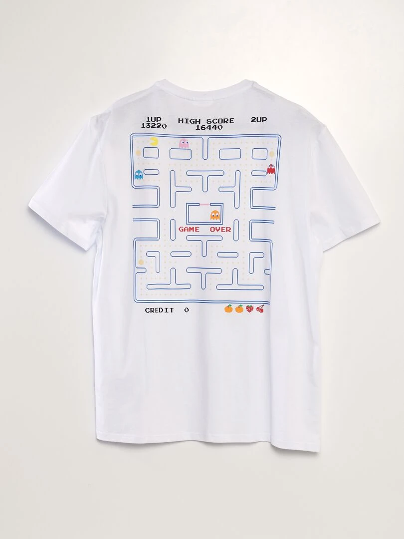 T shirt 'Pac Man'   blanc